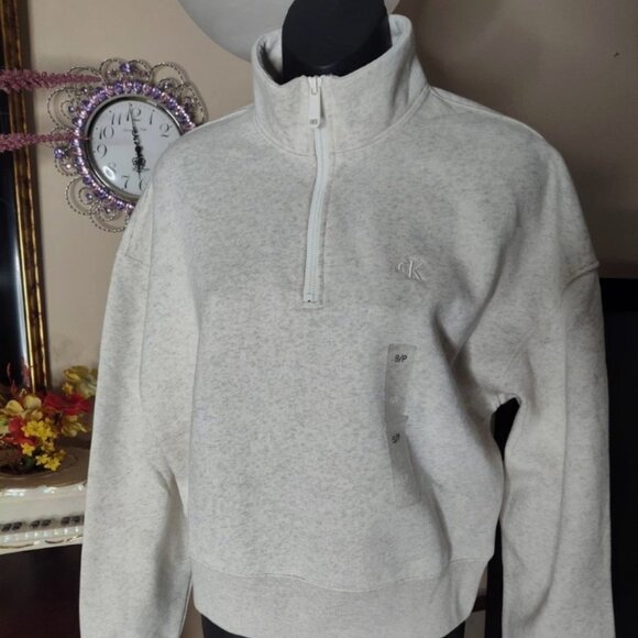 Calvin Klein Half-Zip Pullover Sweatshirt Size Small - Picture 1 of 12